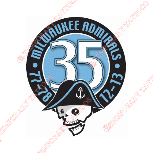 Milwaukee Admirals Customize Temporary Tattoos Stickers NO.9079